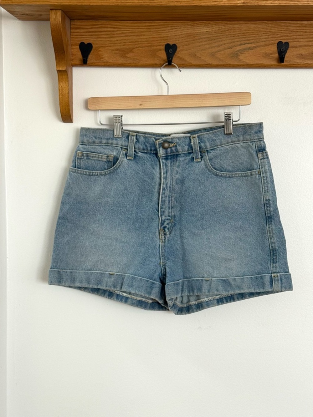 American Apparel Light Blue Denim High-Rise Shorts